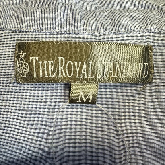 The Royal Standard Boho Tops Women’s sz. MEDIUM Blue Peplum Embroidered - Picture 7 of 9